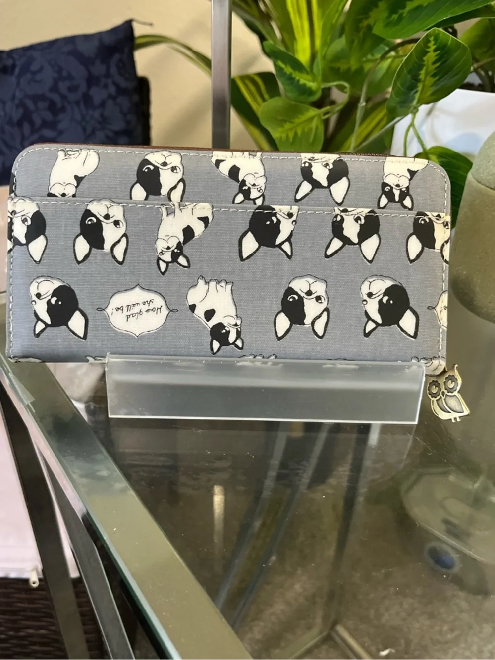 Dolly Club Gray Boston Terrier Zip Wallet - Picture 2 of 6